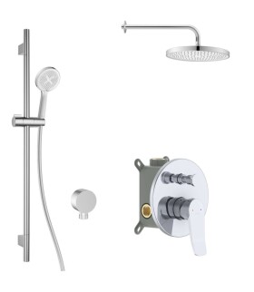 Kielle - Nefia Sprchový set s baterií pod omítku, pro 2 spotřebiče, s příslušenstvím EcoSpare a tělesem, chrom 20627SP70