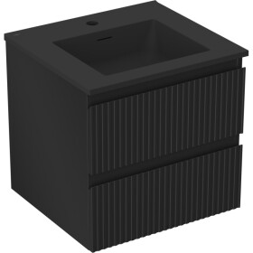 MEXEN/S - Rivel koupelnová skříňka 50 cm s umyvadlem Otis, 2 zásuvky, reliéf , černá mat 91A20-05047-2-BFF71-W18M71