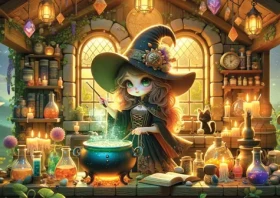 YAZZ Puzzle Roztomilá čarodějka