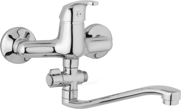 JB Sanitary Nástěnná umyvadlová a sprchová baterie SLIM, rozteč 150 mm, otočný přepínač, bez příslušenství, S ramínko 300 mm A10 37 40