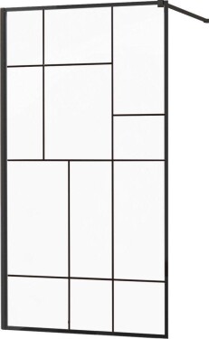 MEXEN - KIOTO Sprchová zástěna WALK-IN 110x200 cm 8 mm, černá, černý vzor 2 800-110-101-70-78