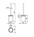 KLUDI - Vela S WC štětka nástěnná s držákem, sklo/kartáčovaný nikl 25974N5