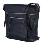 Trendy dámská koženková crossbody kabelka Zeta, tmavě modrá