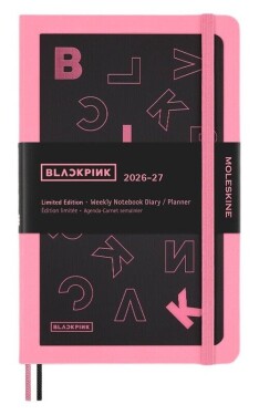 18měsíční diář Moleskine Blackpink 2026-2027 - tvrdé desky, L, týdenní