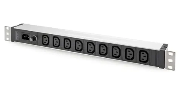 Digitus DN-95429 černá/hliník / Napájecí lišta / 19" 1U / 9x C13 / 10A / IEC C14 vstup (DN-95429)
