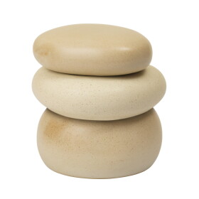 Ferm Living Úložná dóza Pebble Sand/Cream Large, krémová barva, keramika