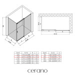 CERANO - Sprchový kout Santoro - pravá - 6 mm - chrom, mléčné sklo - 110x80 - posuvný CER-665818