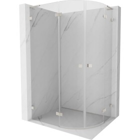 MEXEN/S - Lunar L sprchový kout čtvrtkruh křídlový levá 90 x 70, transparent, nikl kartáčovaný 833L-090L-070P-97-00