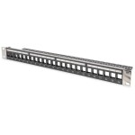 Intellinet 24-Port Cat6a Patchpanel geschirmt 1HE Kabeleinführung 90° abgewinkelt schwarz 24 portů patch panel 483 mm (1