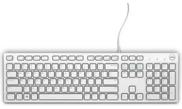 DELL KB216 QuietKey (580-ADEG) bílá / Multimediální klávesnice / US Mezinárodní / QWERTY / USB (580-ADEG)