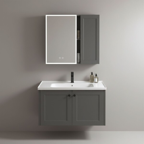 REA - Sada koupelnového nábytku s umyvadlem Monti 60cm Grey REA-M0015