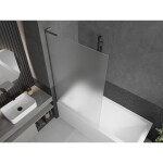 MEXEN/S - Next L vanová zástěna FIX 100 x 150, vzor, gun gray kartáčovaný 895-100-000-03-30-66