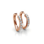Elenys stříbrné pozlacené náušnice s krystaly Swarovski® 18K růžové zlato