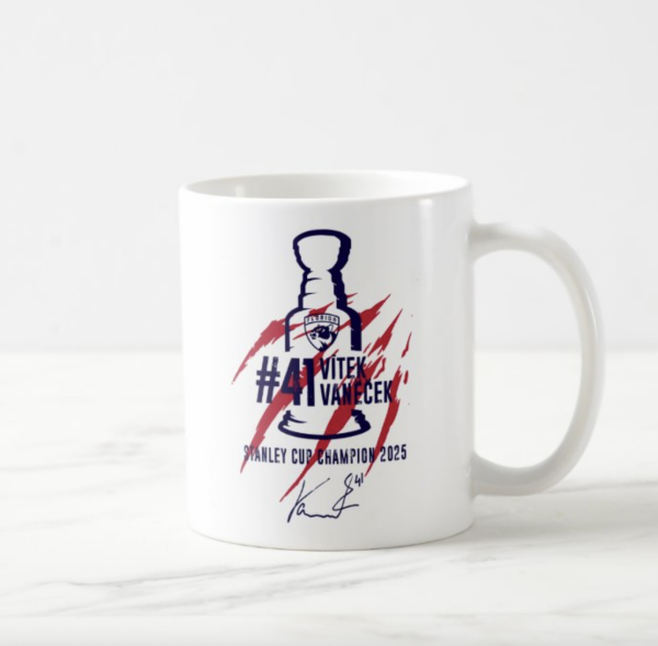 FansArena Hrnek Vítek Vaněček #41 Stanley Cup Champion 2025 Florida Panthers