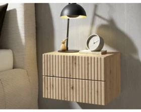 Nástěnný noční stolek se 2 zásuvkami Taboni, dub artisan