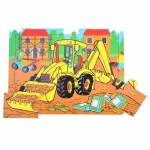 Bigjigs Toys Dřevěné puzzle bagr dílků)