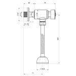 AQUALINE - Samouzavírací nástěnný ventil pro urinál, chrom ZY12022