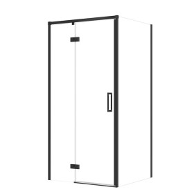 CERSANIT - SET C113 Sprchový kout Larga, levý, 100x90x195, černý, čiré sklo S601-313