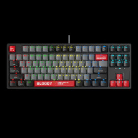 A4tech Bloody Klávesnice S87, herní klávesnice, mechanická, drátová, Red Switch, CZ/SK, Černá EDF_547019