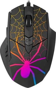 Tracer GAMEZONE Black Widow černá / herní optická myš / 1600 DPI / USB / 6 tl. + kolečko / LED podsvícení (TRAMYS47360)