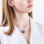 Exkluzivní náhrdelník Swarovski Elements Love You Forever - srdíčko, Tmavě modrá 40 cm + 5 cm (prodloužení)