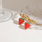 ELENYS Sweet Strawberry – pozlacené náušnice 18K žluté zlato