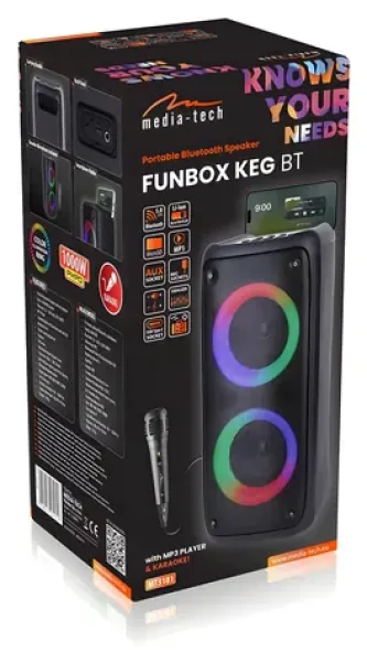 Media-Tech Funbox MT3181 černá / Bezdrátový reproduktor / RMS 40 W / PMPO 1000 W / BT 5.0 / FM Radio / microSD (MT3181)