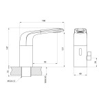 SAPHO - Senzorová stojánková baterie s regulací teploty, 6V DC (4xAA), chrom PS204