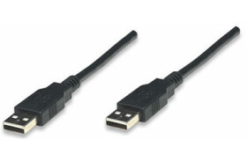Manhattan propojovací kabel USB 2.0 A - USB 2.0 A / 1.8m / černá (306089)