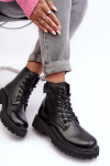 Botky Kožené Šněrovací Černé Big Star MM274375 37