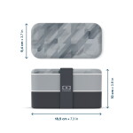 Monbento Svačinový box Monbento Original Graphic Grey 1 l, šedá barva, plast