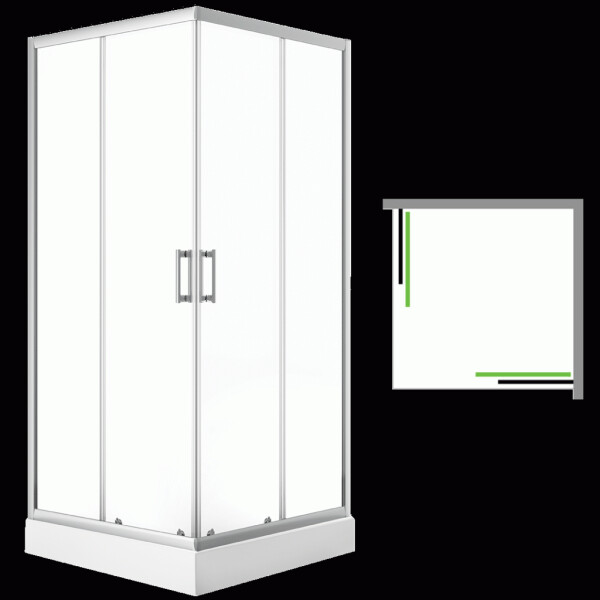 Laveo - Desna - čtvercový sprchový kout s vaničkou 80x80 cm JKDD086K