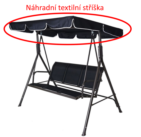 ROJA stříška k houp. CONFORT černá