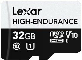 Lexar High-Endurance microSDHC 32 GB / UHS-I V10 / U1 / Class 10 / rychlost čtení 100MBs / zápis 30MBs (LMSHGED032G-BCNNG)