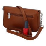 Trendová dámská menší koženková kabelka Ibis, koňaková