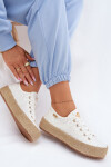 Krajkové tenisky espadrilky na platformě Lee Cooper LCW-26-31-4326 Bílé 41