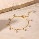 ELENYS Pearl Drop – pozlacený náramek 18K žluté zlato Délka náramku: 18,5+6 cm / max. 24,5 cm