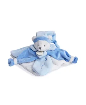 Doudou Dárková sada - Plyšový muchláček modrý medvídek 24 cm