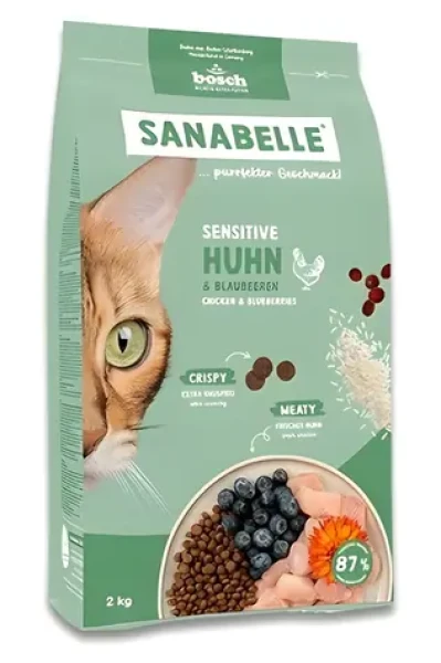Bosch Sanabelle Sensitive kuře 2 kg / Granule pro kočky / pro dospělé kočky s citlivým trávením