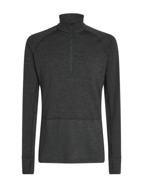Pánské merino tričko s dlouhým rukávem ICEBREAKER Mens 260 ZoneKnit LS Half Zip, Jet Heather velikost: M