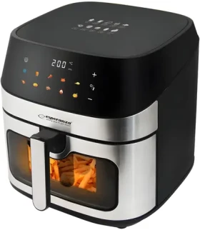 Esperanza EKA005 černá/inox / Horkovzdušná fritéza / 8 l / 1600 W / 10 programů (EKA005)