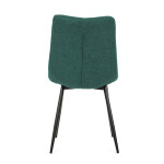 Židle jídelní, zelená látka, černý kov