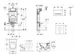 GEBERIT - Kombifix Modul pro závěsné WC s tlačítkem Sigma50, alpská bílá + Villeroy Boch - WC a sedátko, DirectFlush, SoftClose, CeramicPlus 110.302.00.5 NB8