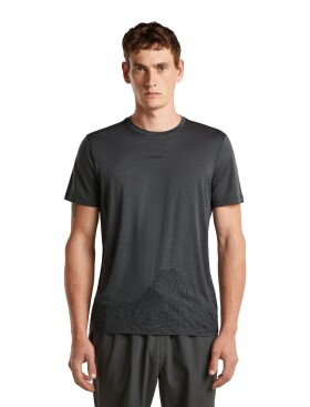 Pánské merino triko krátký rukáv ICEBREAKER Mens Merino 150 Tech Lite SS Tee 3D Mapping, Obsidian velikost: XL