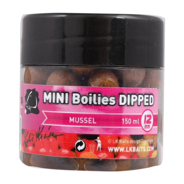 LK Baits MINI Boilies v dipu 12mm 150ml - Mussel,LK Baits MINI Boilies v dipu 12mm 150ml - Mussel