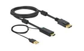 Delock Kabel HDMI (M) - DisplayPort 1.2 (M) 2m černá / aktivní / 4K / 30 Hz (85964)