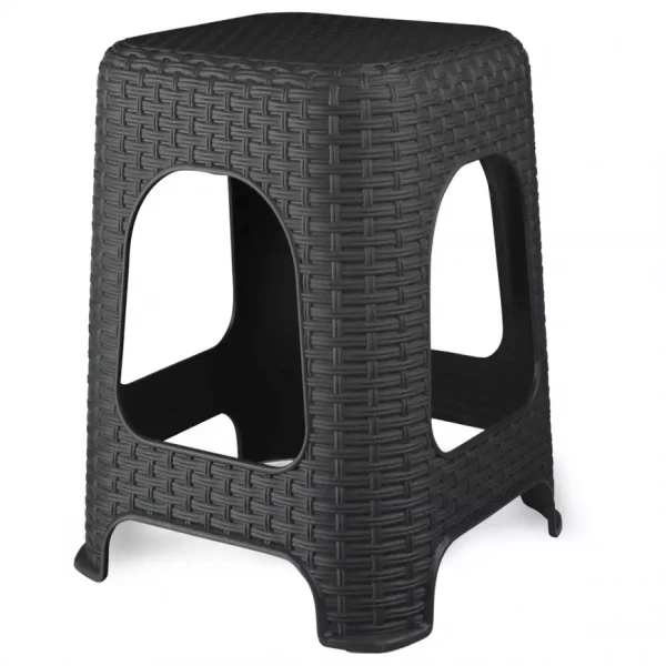 Taburet rattan šedý Bentom