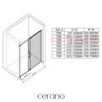CERANO - Sprchový kout Lantono L/P - 8 mm - Soft-Close - černá matná, transparentní sklo - 120x90x195 - posuvný CER-433118