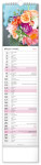 Nástěnný kalendář 2027 Notique kravata Květiny – Kvety, 12 x 48 cm