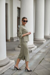 Sukně a halenka M329 model 159545 khaki - La Aurora 36